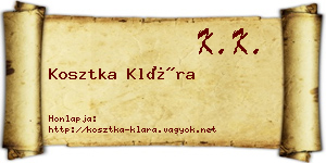 Kosztka Klára névjegykártya