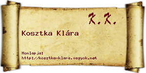 Kosztka Klára névjegykártya
